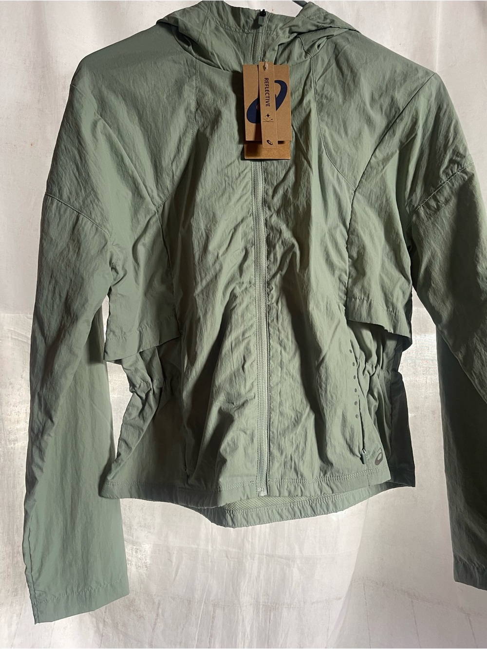Sage Green Hooded Windbreaker Jacket - Women ASICS